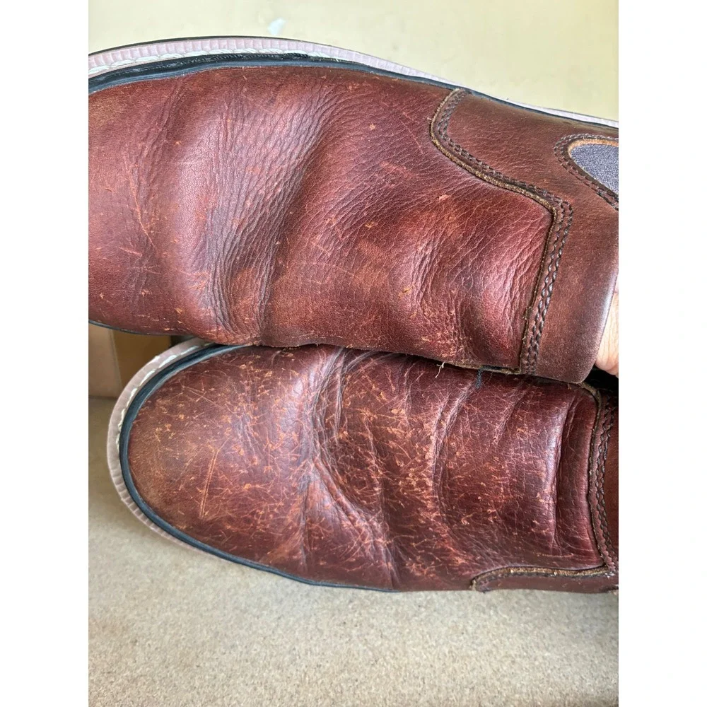 Chinook Workhorse Romeo Mens 11W Brown Leather EH Slip On Work Boots 15320
